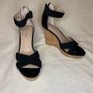 Charles Black Wedge Sandal